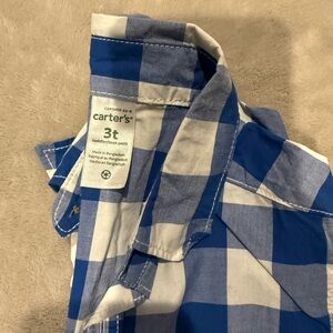 Carter's Blue and White Checkered Kids Shirt